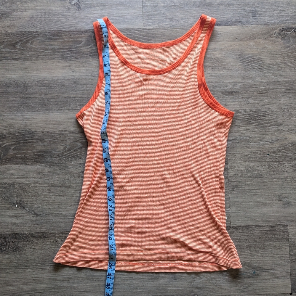 Orange and White Creamsicle Striped Uniqlo Tank Top Large